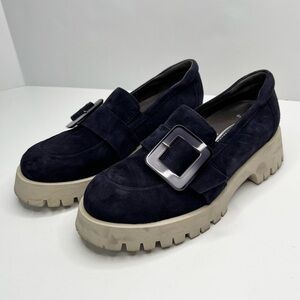 Softwaves 8.36.52 in Ink Velour Dark Blue Chunky Sneakers Size 8.5